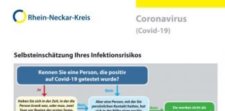 Mit Hilfe des Diagramms lässt sich eine Selbsteinschätzung des Infektionsrisikos vornehmen. (Grafik: Landratsamt Rhein-Neckar-Kreis)