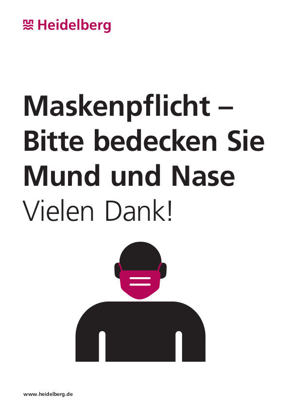 Hinweise zur Maskenpflicht beim Einkaufen (Quelle: Stadt Heidelberg)