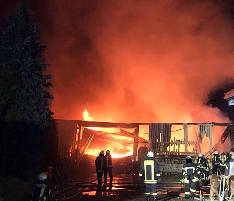 Brand im Weingut (Foto: Polizei RLP)