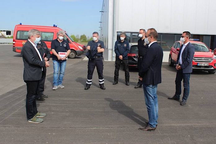 Mediziner des Klinikums Ludwigshafen besuchten die Corona-Hilfsstation Wörth (Foto: Kreisverwaltung Germersheim)