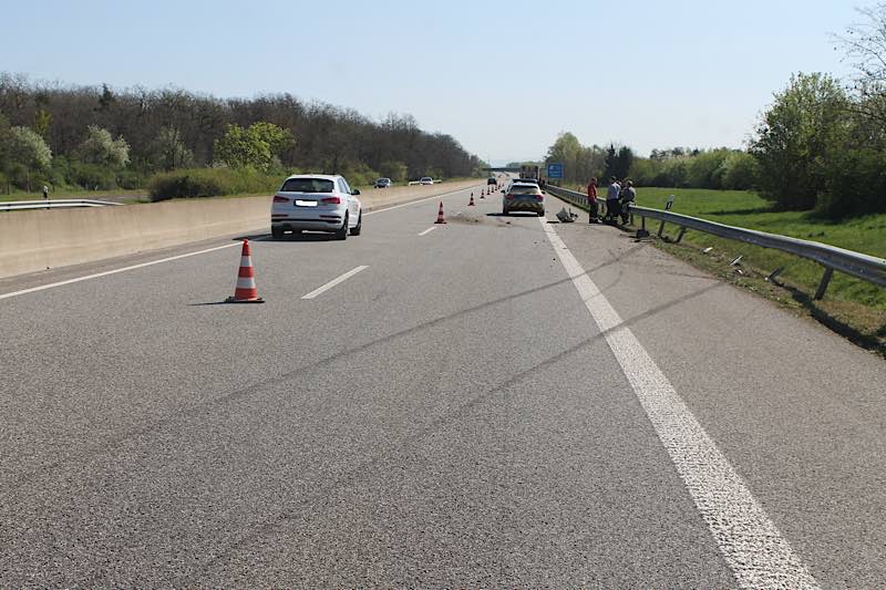 Die Unfallstelle auf der BAB 650 (Foto: Polizei RLP)