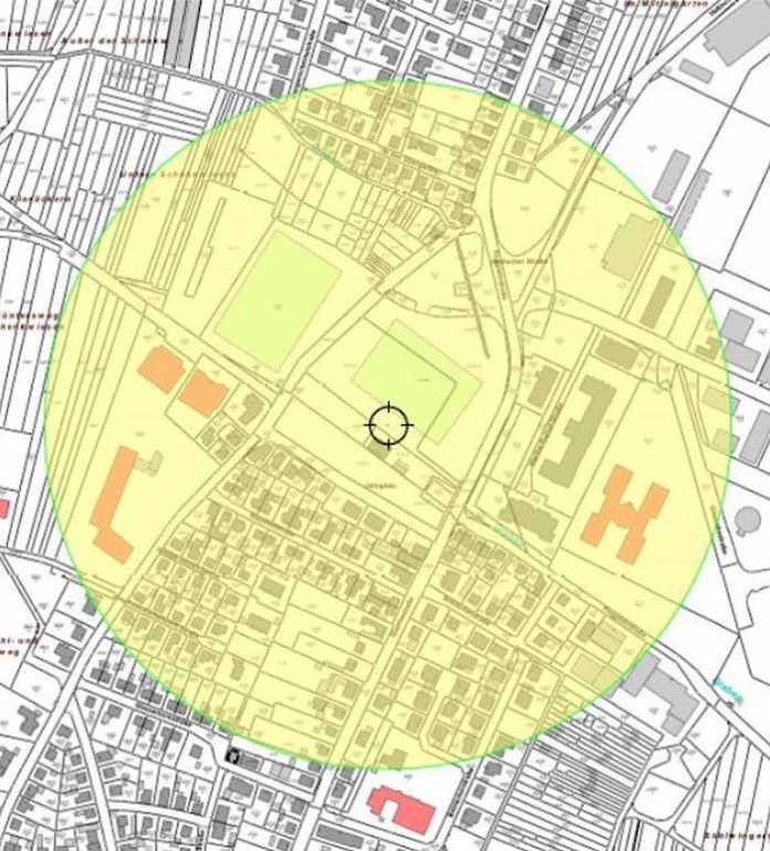 Plan Evakuierungsgebiet (Quelle: Stadtverwaltung Neustadt)