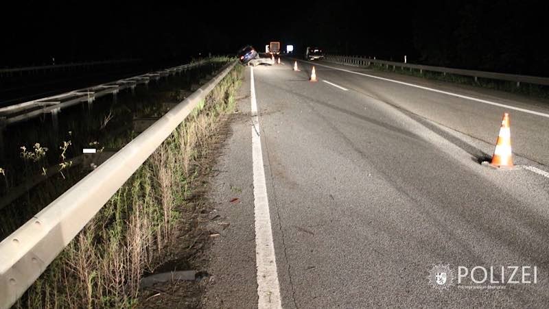 Die Unfallstelle auf der BAB 61 (Foto: Polizei RLP)