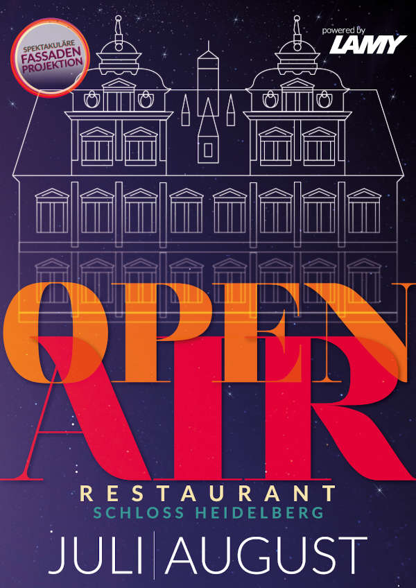 Plakat Open-Air-Restaurant Schloss Heidelberg Plakat Open-Air-Restaurant Schloss Heidelberg