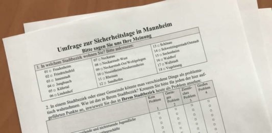 Am 10. Juli startet die inzwischen dritte Sicherheitsbefragung der Stadt Mannheim, die diesmal erstmals auch online erfolgt. (Foto: Stadt Mannheim)