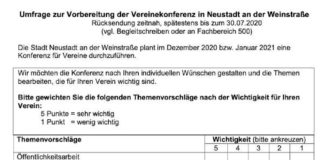 Umfrage (Quelle: Stadtverwaltung Neustadt)