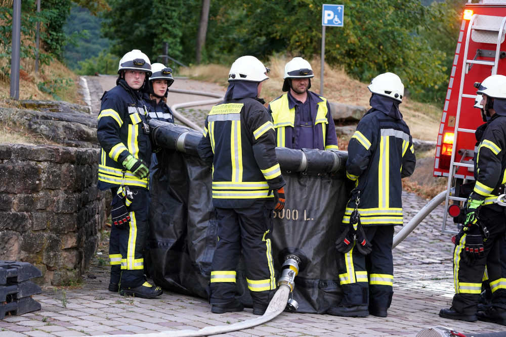 Neustadt Hambacher Schloss Waldbrandübung Feuerwehr (Foto: Reinhard Schnell)