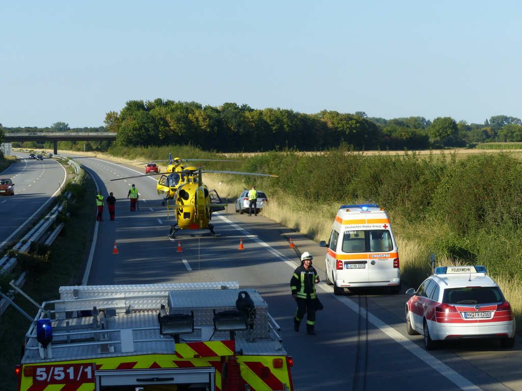 Verkehrsunfall auf der BAB 65 (Foto: Feuerwehr Neustadt)