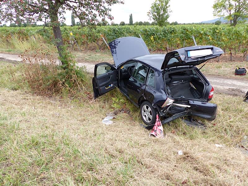 Beschädigter PKW (Foto: Feuerwehr Neustadt)