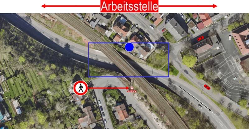 Die Arbeitsstelle an der Brücke im Schöntal (Foto: Stadtverwaltung Neustadt)