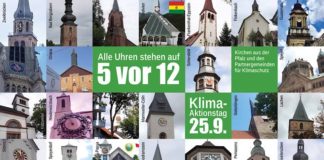 Uhren stehen auf „5 vor 12“ beim Thema Klimagerechtigkeit (Foto: Evangelische Kirche der Pfalz/Bistum Speyer/Florian Grieb)