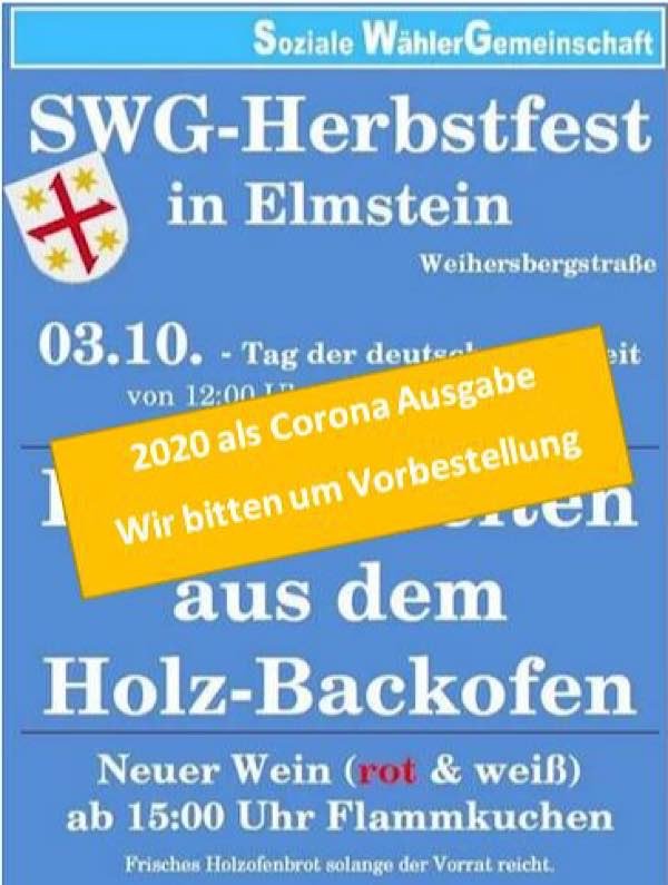 Backofenfest (Quelle: SWG Elmstein) Backofenfest (Quelle: SWG Elmstein)