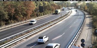 Der südliche Radweg auf der Rheinbrücke ist heute noch gesperrt (Quelle: RPKA)