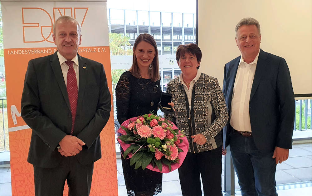 Martin Schwarzweller, Miriam Welte, Elke Rottmüller, Dr. Ulrich Becker (Vizepräsident Sportbund Pfalz). (Foto: Kaufmann)