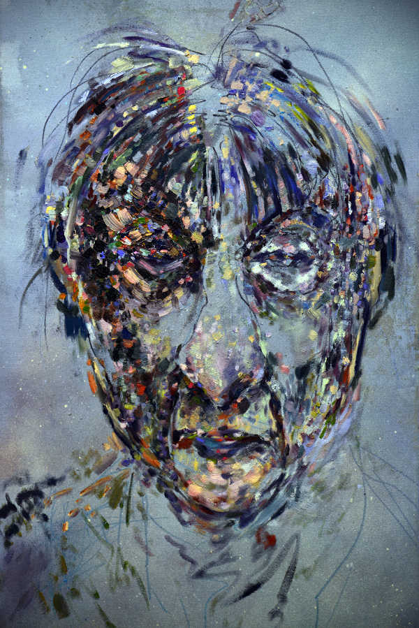 Face, Öl auf Leinwand 2016, 40x80cm (Porträt des Malers Walter Stallwitz) (Foto: Falk Kastell)