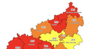 Neuinfektionen pro 100.000 Einwohner in den letzten 7 Tagen, Grafik vom 24.10.2020 (Quelle: MdI)