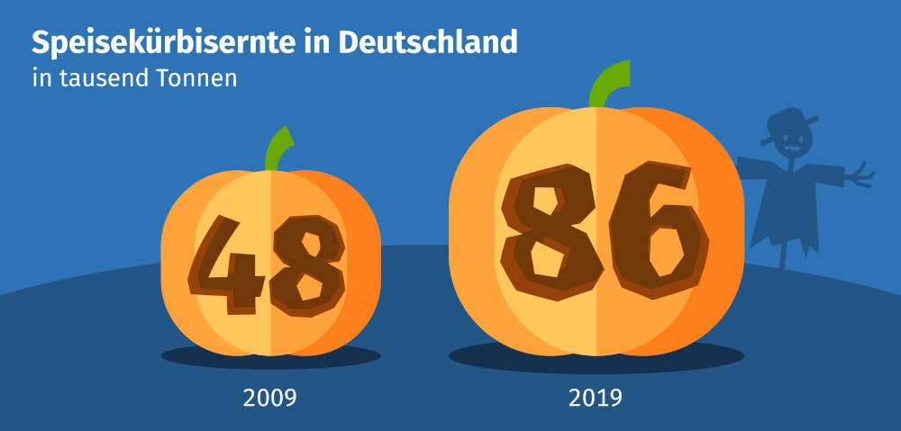 Speisekürbisernte in Deutschland in tausend Tonnen (Quelle: DESTATIS 2020)