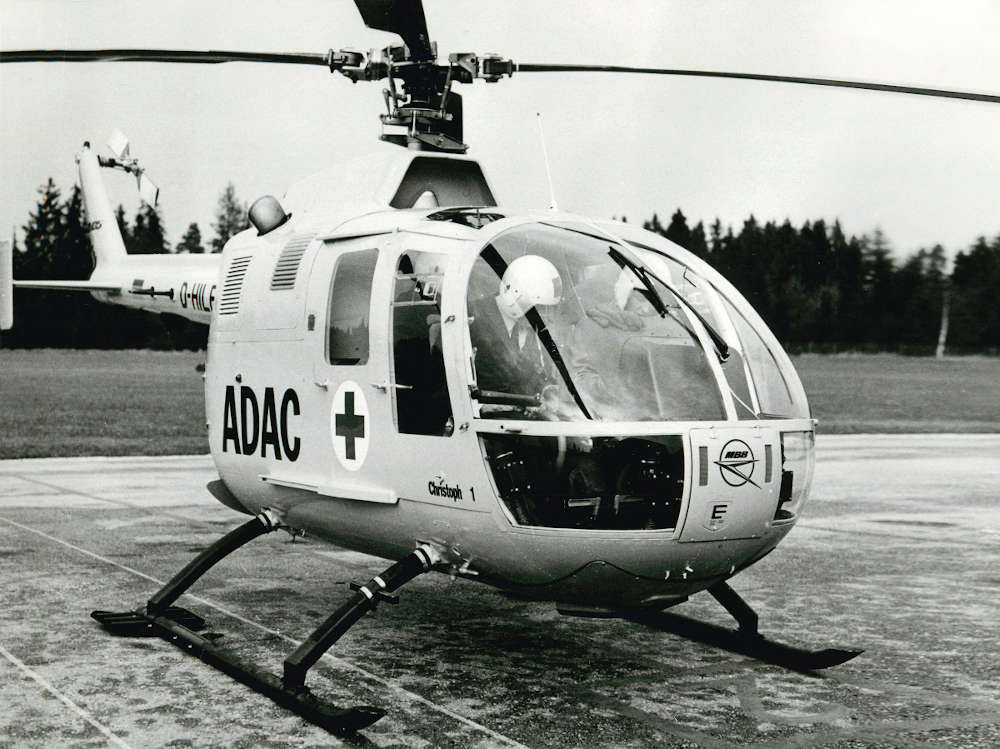 Start als ADAC Rettungshubschrauber 