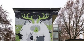 Das neue Mural im "Märchenwald" der Ludwigshafener Gartenstadt. (Foto: Wilhelm-Hack-Museum Ludwigshafen)