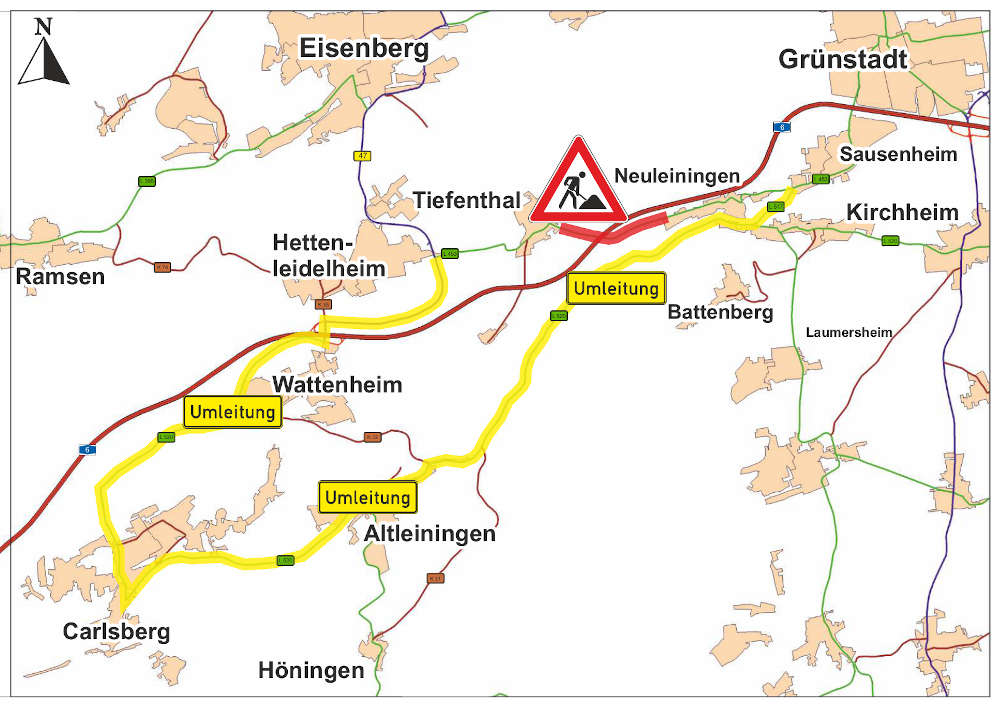 Umleitungsstrecke (Quelle: LBM Speyer)