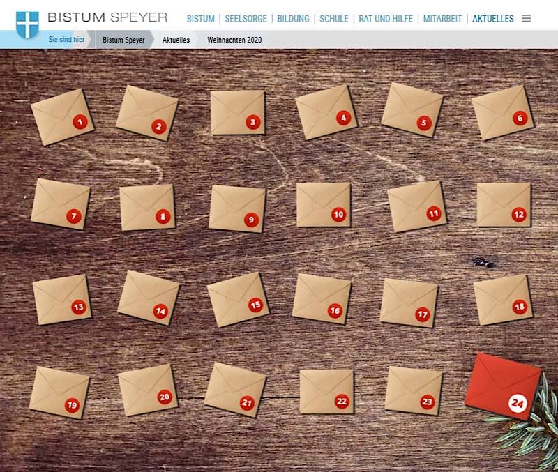 Digitaler Adventskalender (Quelle: Bistum Speyer)