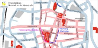 Fußgängerumleitung-Standort Klemmhof - Laustergasse (Quelle: Stadtverwaltung Neustadt)