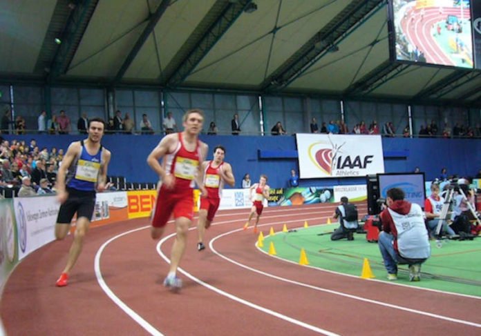 Wieder internationale Leichtathletik in der Karlsruher Europahalle - im Jahre 2021 allerdings ohne Zuschauer (Foto: Hannes Blank)