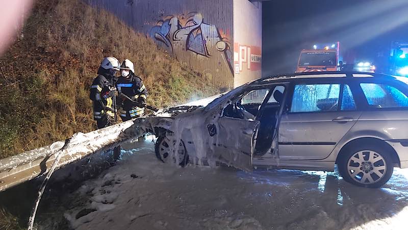 Verkehrsunfall auf der BAB 65 (Foto: Feuerwehr Haßloch)