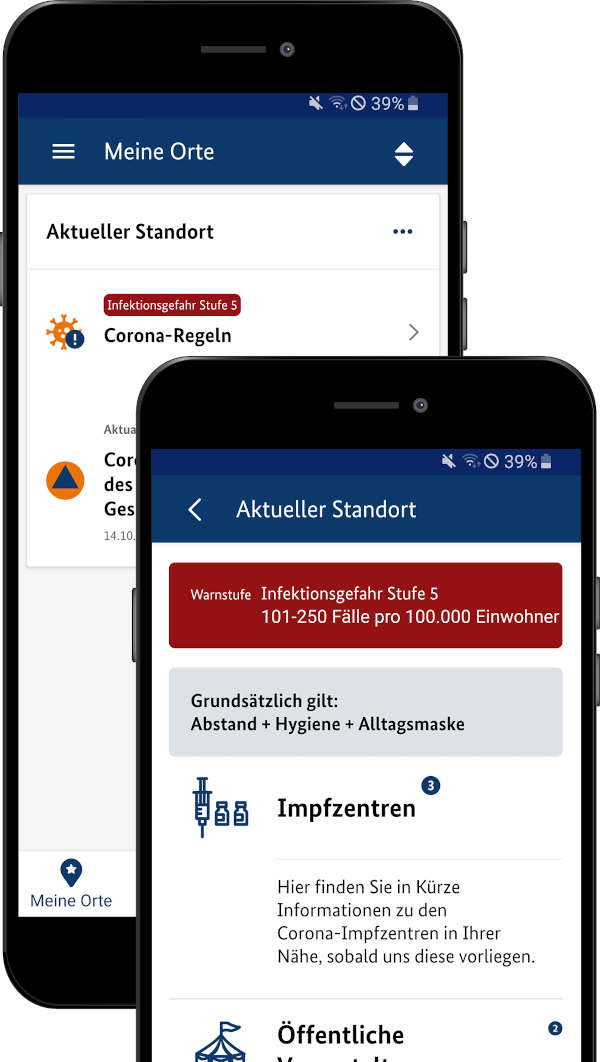 App NINA - lokale Corona-Infos (Quelle: BBK)