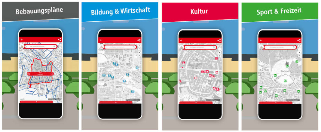 Einen komfortablen Zugang per Smartphone zu einer Vielzahl von Informationen ermöglicht die neue KA-GeoApp (Quelle: Stadt Karlsruhe)