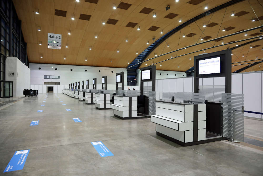 Karlsruhe Messe Zentrales Imfzentrum (Foto: Klaus Eppele)