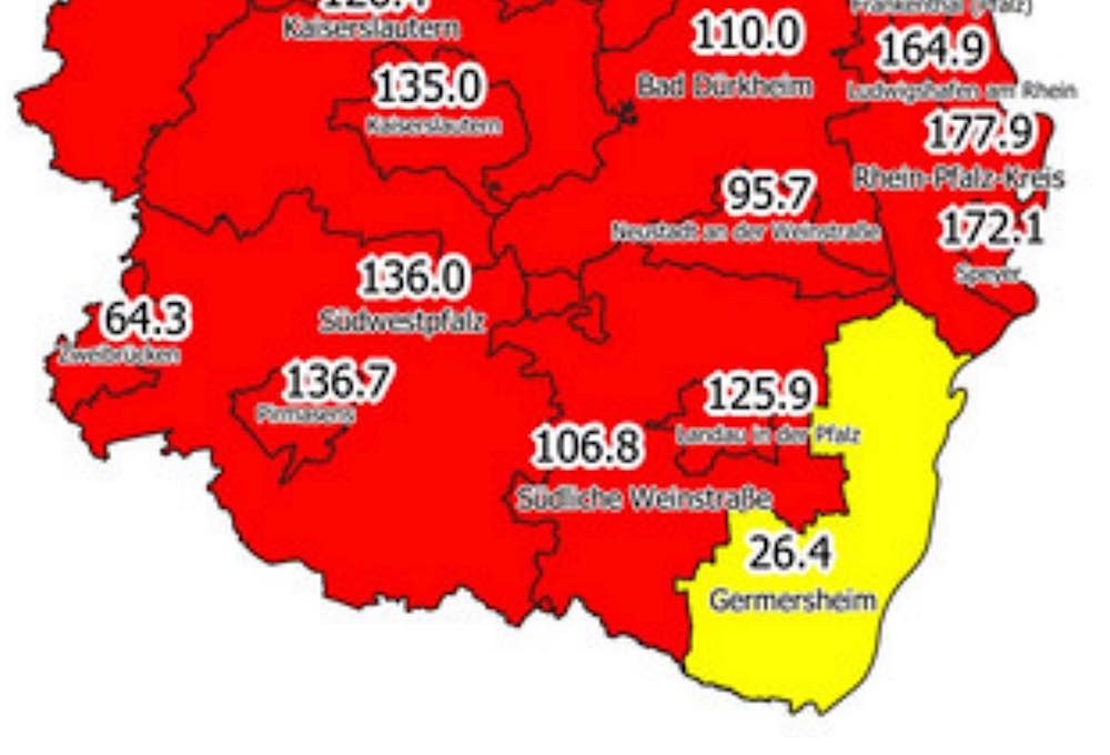 Inzidenzzahlen vom 07.01.2021 (Quelle: Landesuntersuchungsamt RLP)