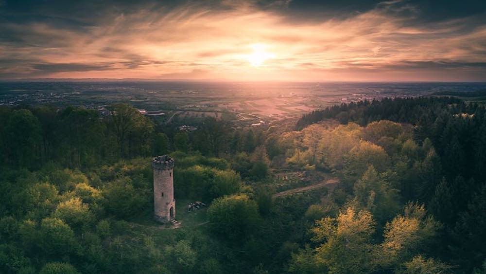 Auch am Hirschkopfturm in Weinheim führt der Burgensteig vorbei. (Foto: Jeffrey Groneberg)