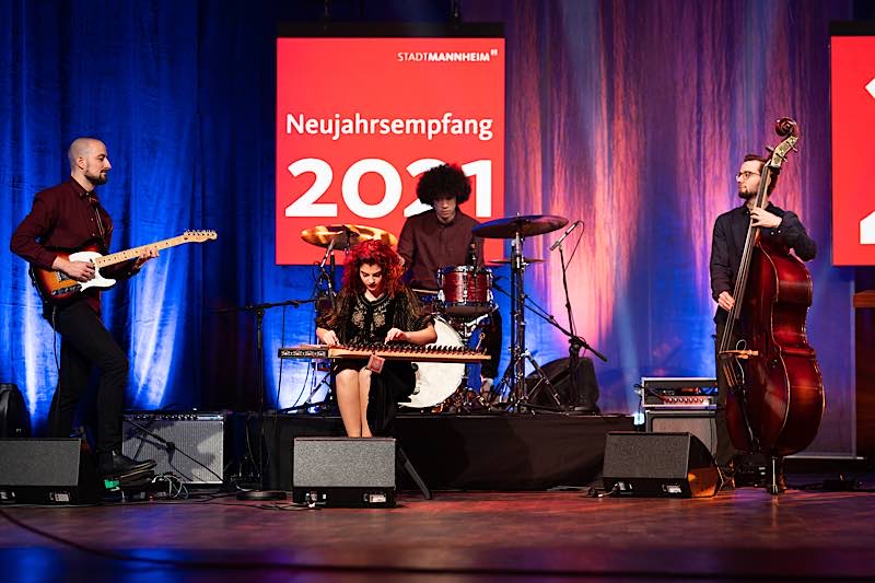 Die Gruppe EPI beim Neujahrsempfang (Foto: Stadt Mannheim/Andreas Henn)