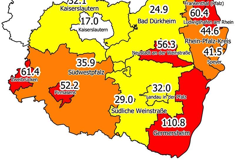 7-Tage-Inzidenz am 26.02.2021 (Quelle: MdI)