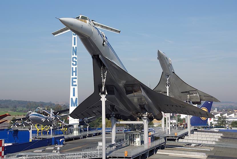 Die beiden Überschalljets Concorde und Tupolev in Sinsheim (Quelle TMSP)