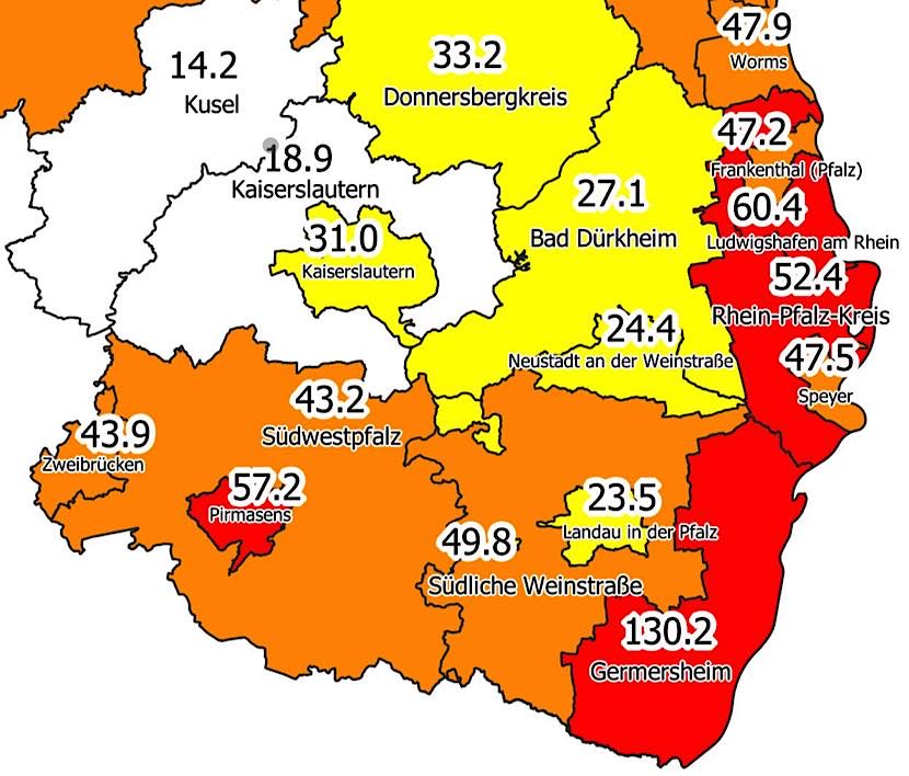 7-Tage-Inzidenz am 05.03.2021 (Quelle: MdI)