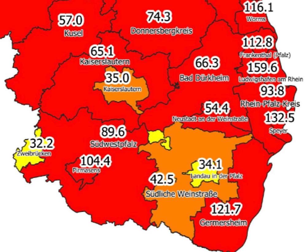 7-Tage-Inzidenz am 24.03.2021 (Quelle: MdI)