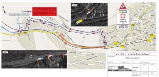 Die innerstädtische Umleitung für den Anliegerverkehr (Quelle: Stadtverwaltung Neustadt)