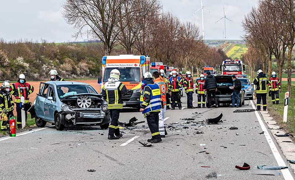 Verkehrsunfall auf der B47 (Foto: Helmut Dell)