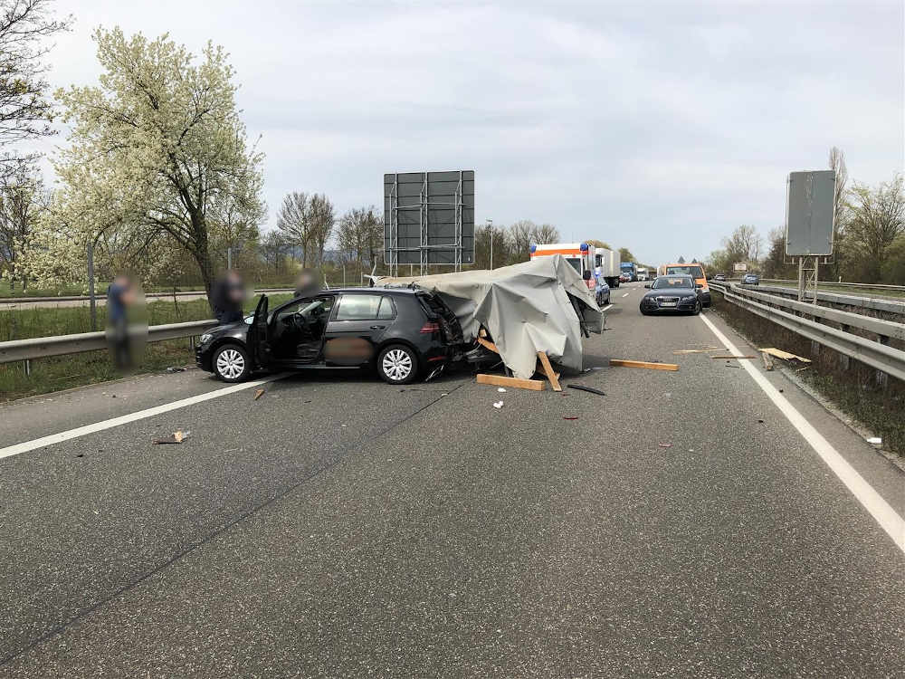 Verkehrsunfall auf der BAB 65 (Foto: Polizei RLP)