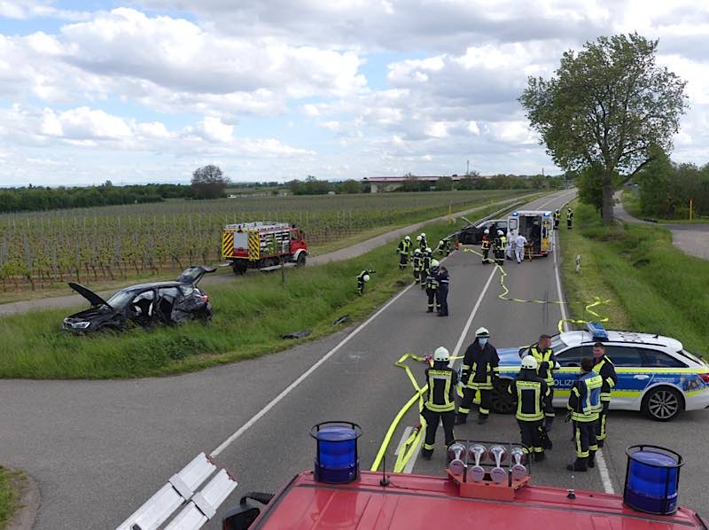 Die Unfallstelle (Foto: Feuerwehr Neustadt)