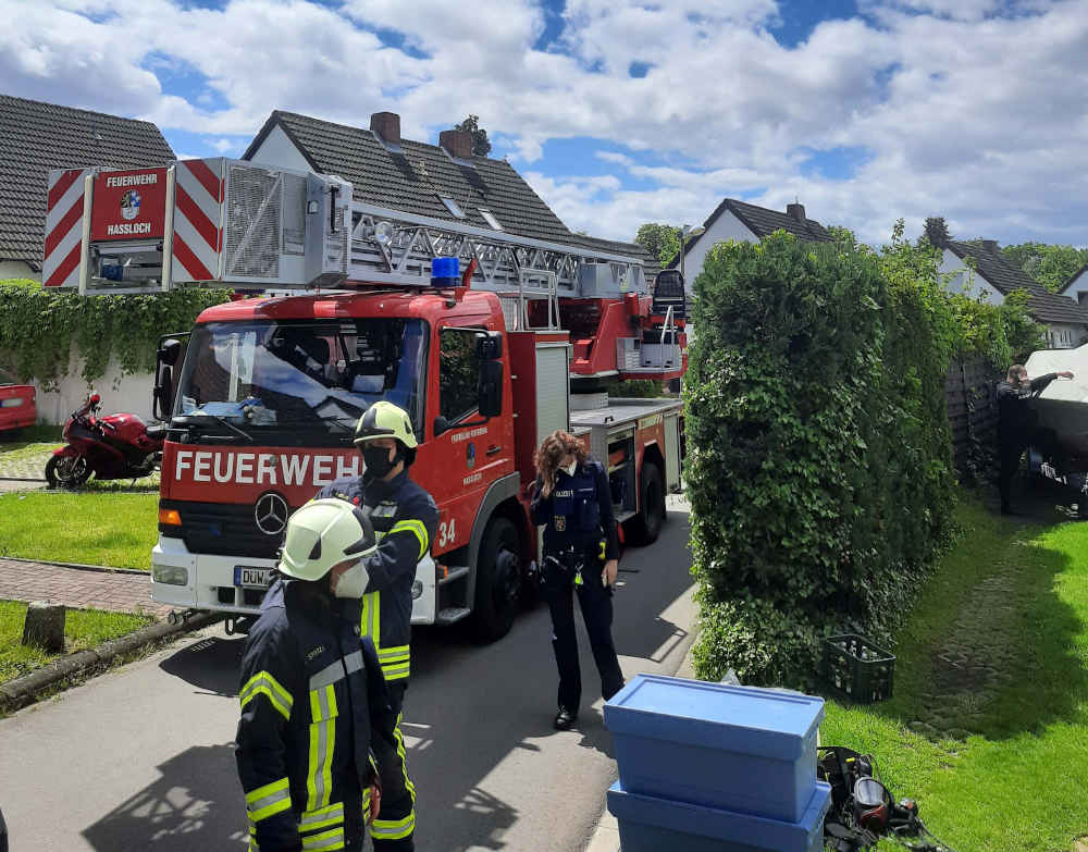 Gebäudebrand in der Rehbachstraße (Foto: Feuerwehr Haßloch)