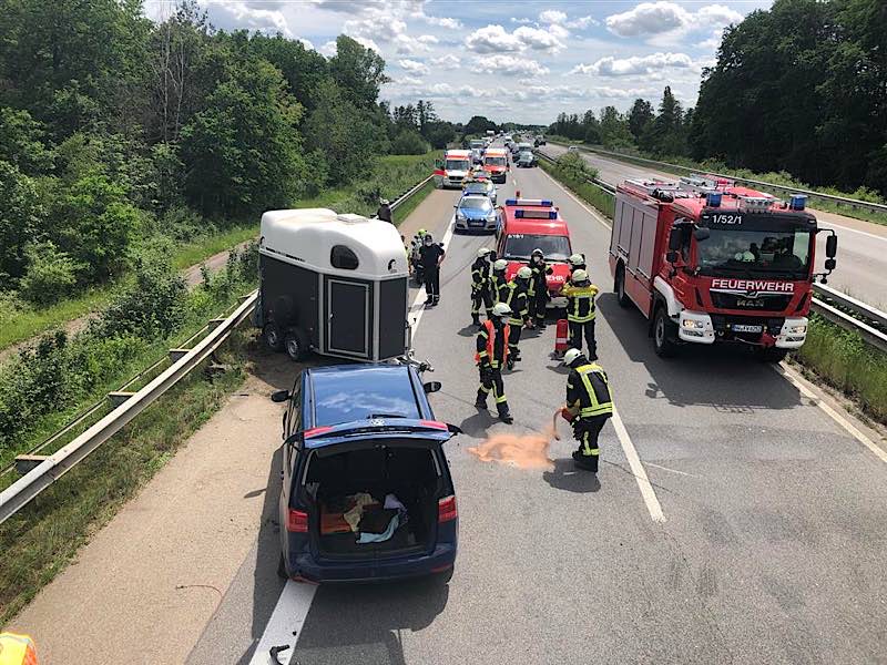 Die Unfallstelle auf der BAB 65 (Foto: Polizei RLP)