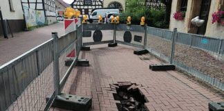 Der Straßeneinbruch (Foto: Stadtverwaltung Schifferstadt)