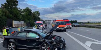 Verkehrsunfall auf der BAB 6 (Foto: Polizei RLP)