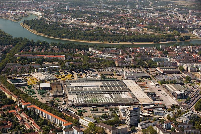 Luftbild des Werks Mannheim (Foto: John Deere Walldorf GmbH & Co. KG)