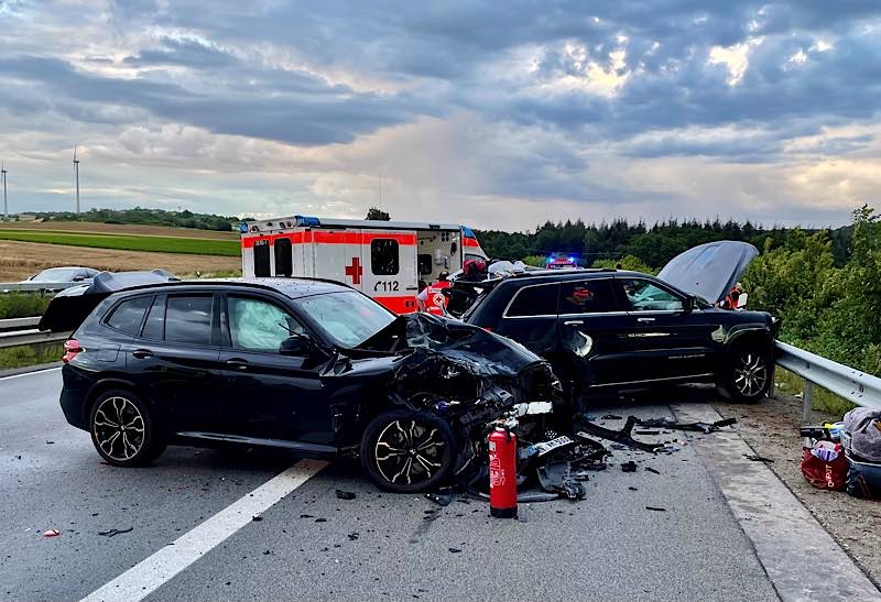 Die Unfallstelle auf der BAB 6 (Foto: Polizei RLP)