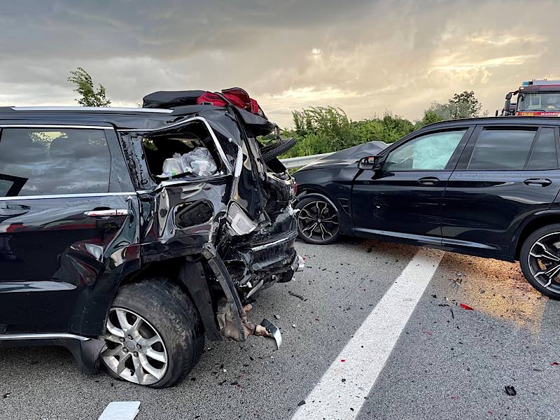 Die Unfallstelle auf der BAB 6 (Foto: Polizei RLP)