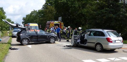 Verkehrsunfall auf der Kreisstraße 1 (Foto: Feuerwehr Neustadt)